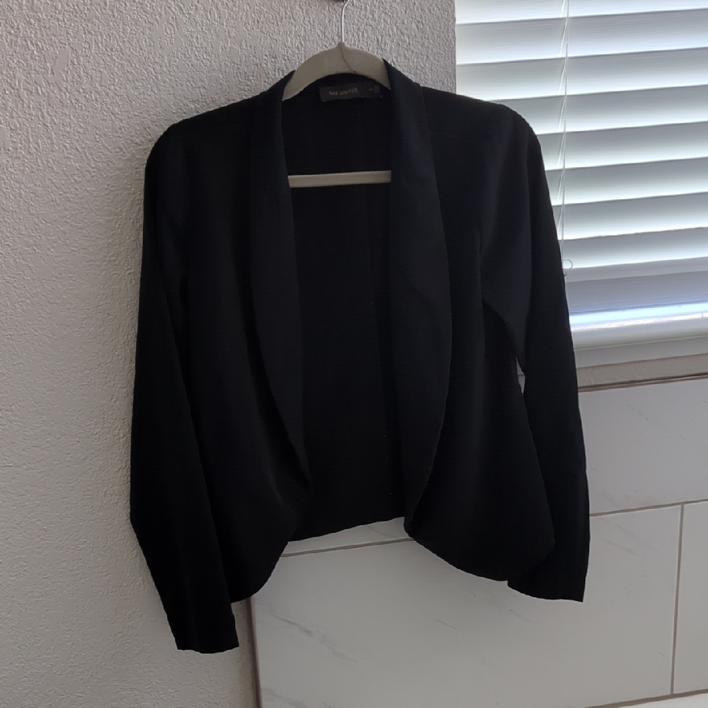 Black Open Front Blazer